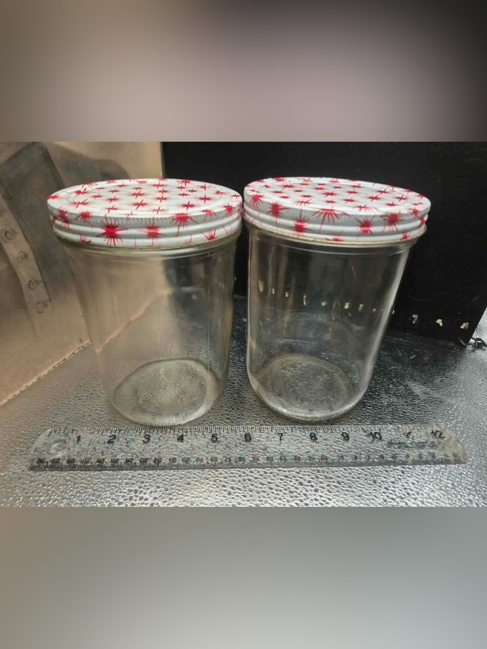 Retro Vintage Canning Jar Set - 2 MCM BALL Jars with Red Atomic Starburst Lids
